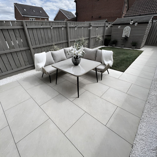 Everest Pearl - Grey Porcelain Paving Tiles - 900 x 600 x 20mm