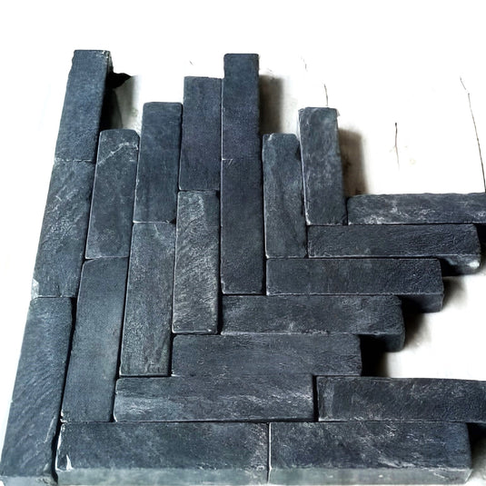 Lime Black Limestone Setts - 200 x 50 x 40mm