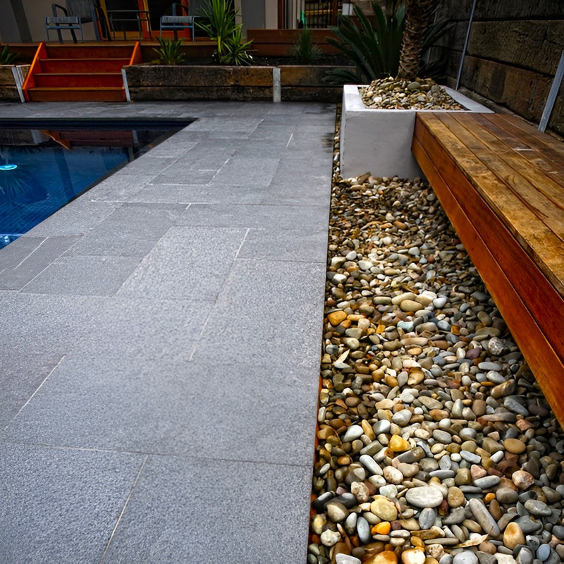 Load image into Gallery viewer, Ash Black Granite Paving - 295 x 295 x 20mm - Sawn &amp; Brushed
