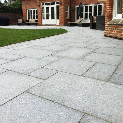 Light Grey Granite Paving - 295 x 295 x 20mm - Sawn & Flamed