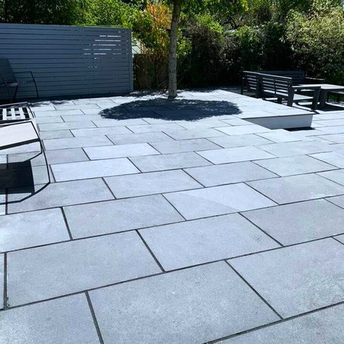 Kota Blue Limestone Paving - 900 x 600 x 22mm - Sawn & Riven