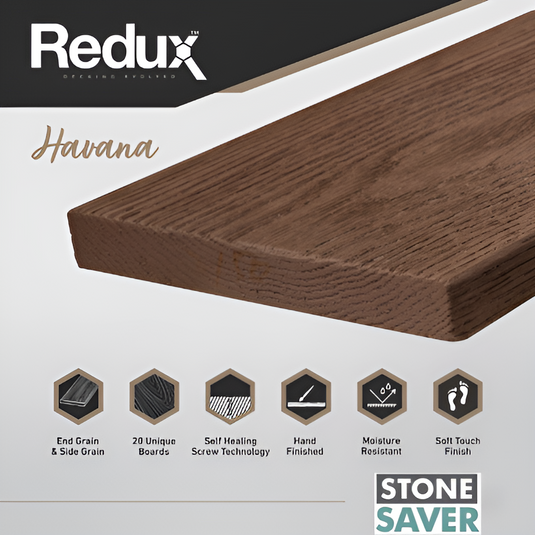 Redux Havana - Brown Composite Decking - Decking Board - 3600 x 176 x 22 mm