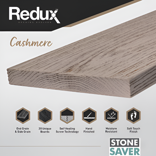 Redux Cashmere - Brown/Grey Composite Decking - Decking Board - 3600 x 176 x 22 mm