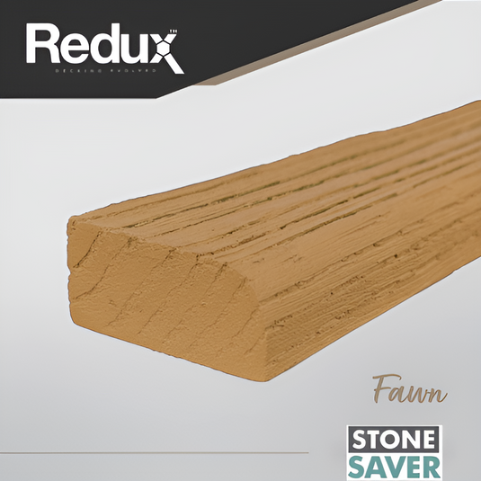 Redux Fawn - Brown Composite Decking - Bullnose Board - 3600 x 50 x 22 mm