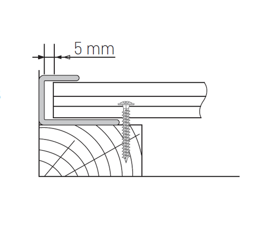 VOX Kerrafront Mid - Grey PVC Cladding - Universal Trim - 3000 x 50 mm x 47mm