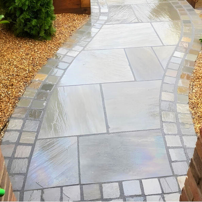 Kandala Grey Indian Sandstone Setts - 135 x 135 x 25-35mm