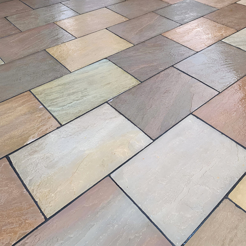 Load image into Gallery viewer, Raj Blend Indian Sandstone Paving - 900 x 600 x 22mm - Tumbled &amp; Riven
