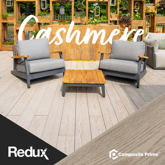 Redux Cashmere - Brown/Grey Composite Decking - Decking Board - 3600 x 176 x 22 mm