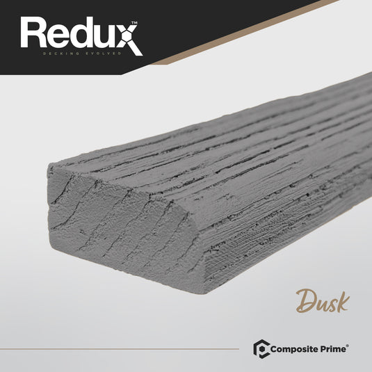 Redux Dusk - Black Composite Decking - Bullnose Board - 3600 x 50 x 22 mm