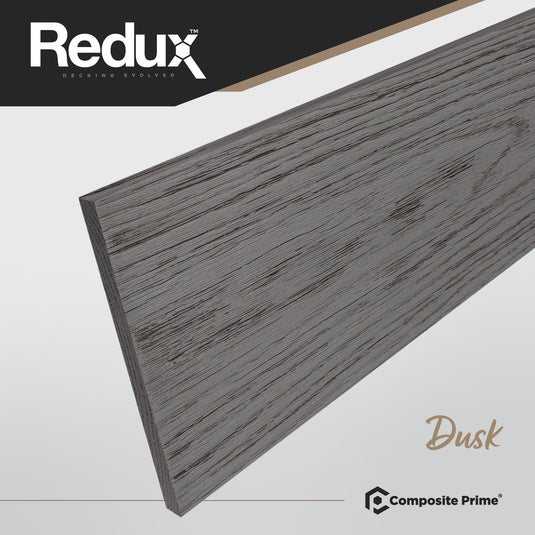 Redux Dusk - Black Composite Decking - Fascia Board - 3600 x 187.5 x 16 mm