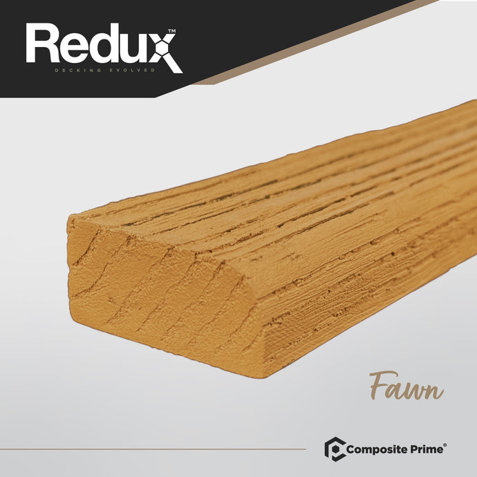 Redux Fawn - Brown Composite Decking - Bullnose Board - 3600 x 50 x 22 mm