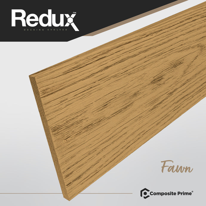 Redux Flawn - Brown Composite Decking - Fascia Board - 3600 x 187.5 x 16 mm