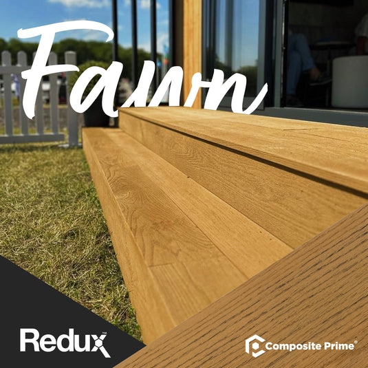 Redux Fawn - Brown Composite Decking - Decking Board - 3600 x 176 x 22 mm