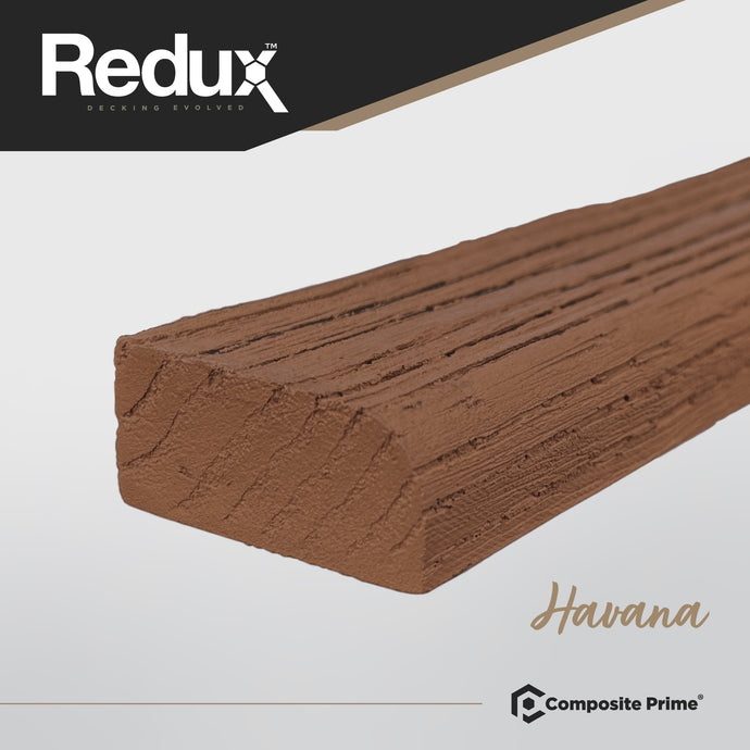Redux Havana - Brown Composite Decking - Bullnose Board - 3600 x 50 x 22 mm