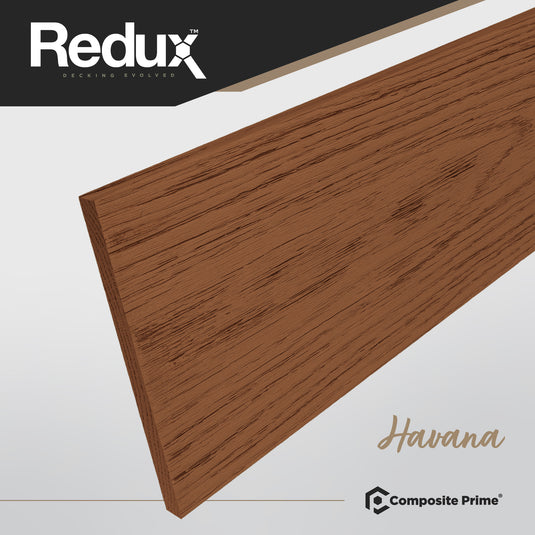 Redux Havana - Brown Composite Decking - Fascia Board - 3600 x 187.5 x 16 mm
