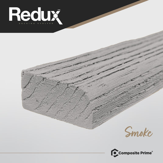 Redux Smoke - Grey Composite Decking - Bullnose Board - 3600 x 50 x 22 mm