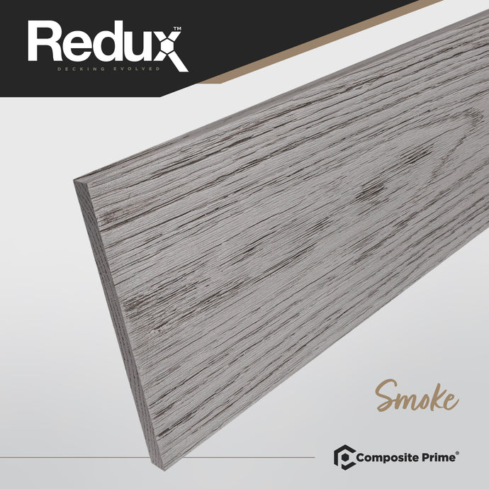 Redux Smoke - Grey Composite Decking - Fascia Board - 3600 x 187.5 x 16 mm