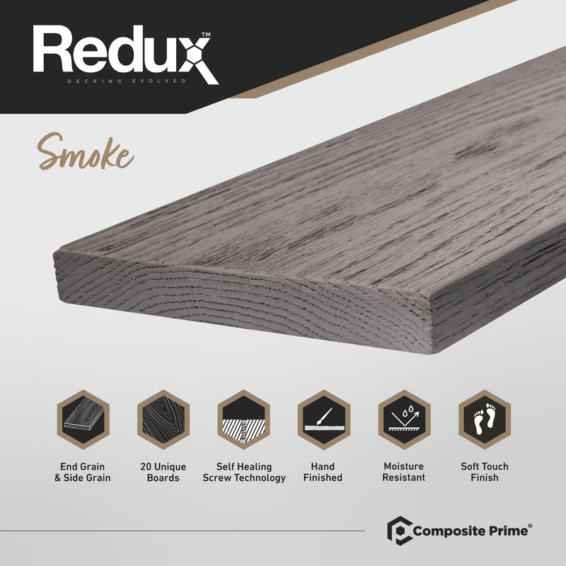 Load image into Gallery viewer, Redux Smoke - Grey Composite Decking - Decking Board - 3600 x 176 x 22 mm
