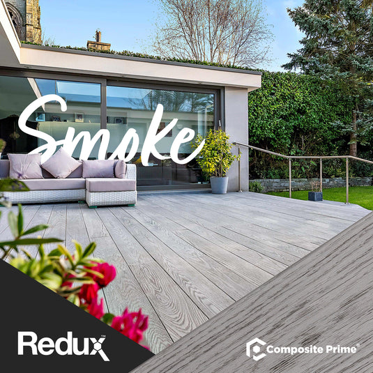 Redux Smoke - Grey Composite Decking - Decking Board - 3600 x 176 x 22 mm