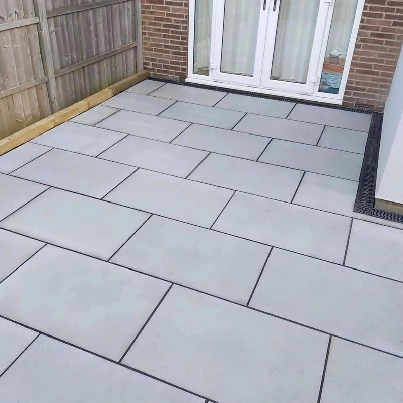 Load image into Gallery viewer, Kandala Grey Indian Sandstone Paving - 295 x 295 x 22mm - Sawn &amp; Honed
