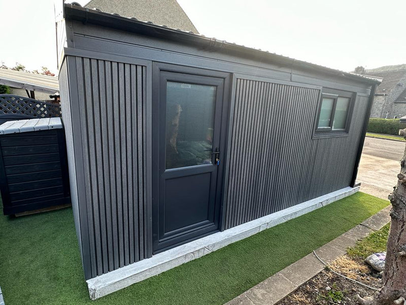 Load image into Gallery viewer, Slatted Stone - Grey Composite Cladding - L Trim - 2200 x 49.25 x 49.25 mm
