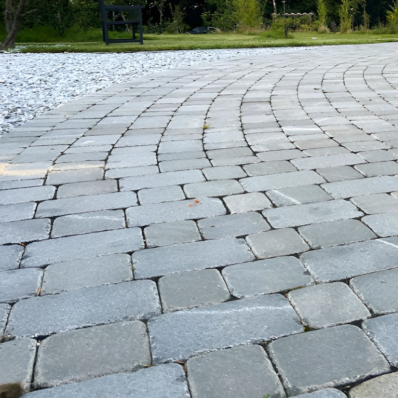 Load image into Gallery viewer, Dark Grey Granite Block Paving - 105 x 140 x 50mm - Sawn, Tumbled &amp; Honed
