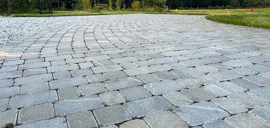 Dark Grey Granite Block Paving - 105 x 140 x 50mm - Sawn, Tumbled & Honed