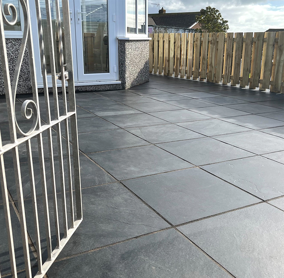 Load image into Gallery viewer, Brazilian - Black Slate Paving - Patio Pack - Mixed Sizes - Sawn &amp; Riven
