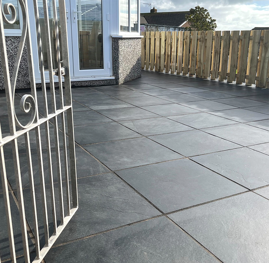 Brazilian - Black Slate Paving - Patio Pack - Mixed Sizes - Sawn & Riven