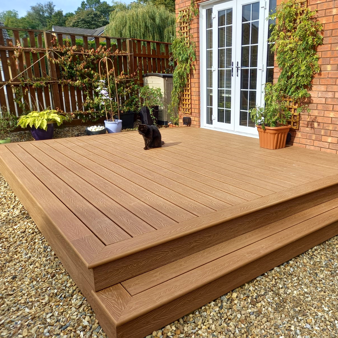 Soho Teak - Brown Composite Decking - Decking Board - 3600 x 146 x 25 mm