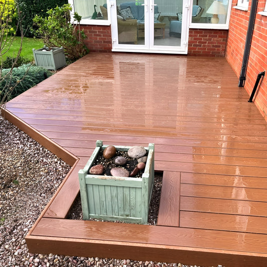 Soho Teak - Brown Composite Decking - Decking Board - 3600 x 146 x 25 mm