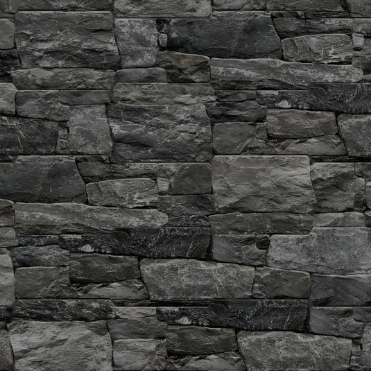 Colorado Graphite - Black Porcelain Wall Cladding Tiles - 400 x 160 x 9mm