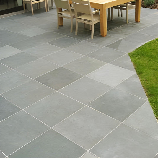 Brazilian - Grey Slate Paving - 600 x 600 x 20mm - Sawn & Riven