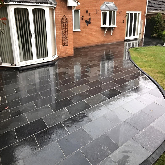 Brazilian - Black Slate Paving - 900 x 600 x 20mm - Sawn & Riven