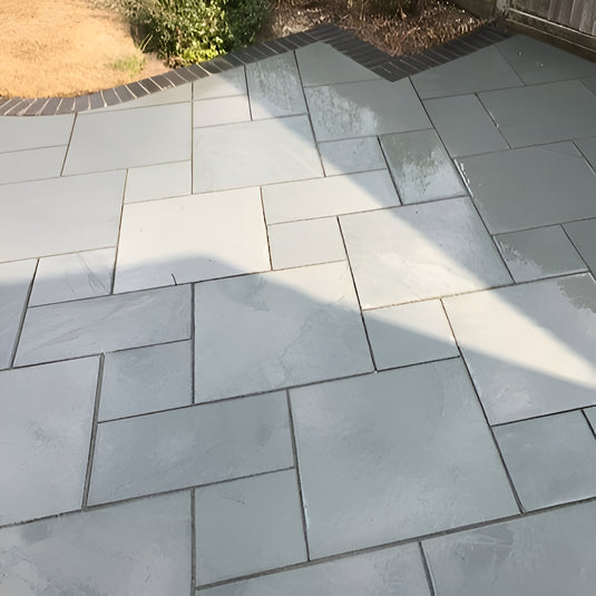 Brazilian - Grey Slate Paving - Patio Pack - Mixed Sizes - Sawn & Riven