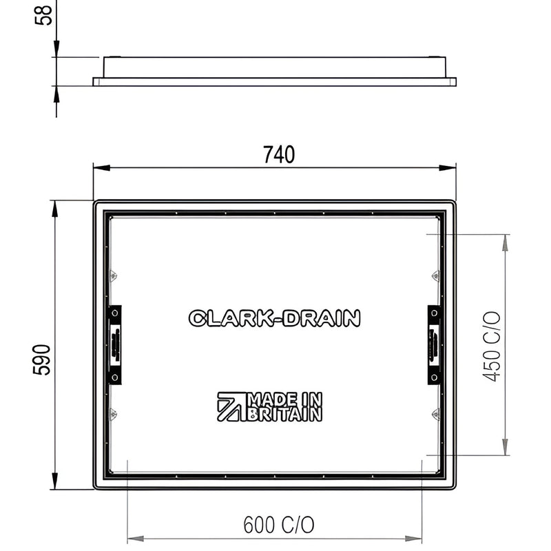 Load image into Gallery viewer, Clark Manhole Cover CD 790R/46 - 600 x 450 x 46mm
