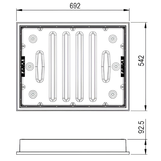 Clark Manhole Cover CD 790R/80 - 600 x 450 x 80mm