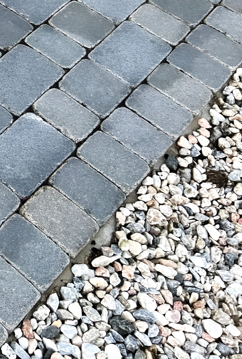 Load image into Gallery viewer, Dark Grey Granite Block Paving - 105 x 140 x 50mm - Sawn, Tumbled &amp; Honed
