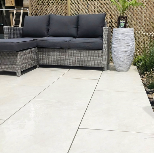 Quartz - White Porcelain Paving Tiles - 900 x 600 x 20mm