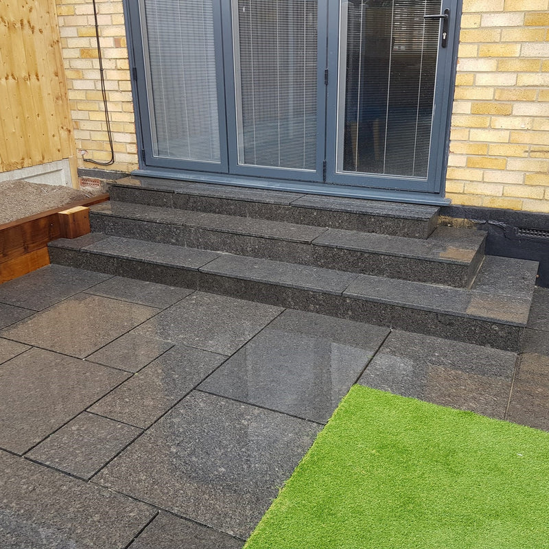 Load image into Gallery viewer, Emperor Black Granite Paving - 600 x 600 x 20mm - Sawn &amp; Brushed
