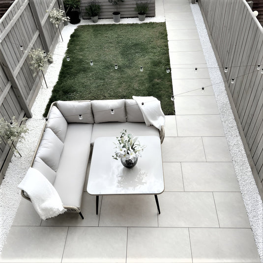 Everest Pearl - Grey Porcelain Paving Tiles - 900 x 600 x 20mm