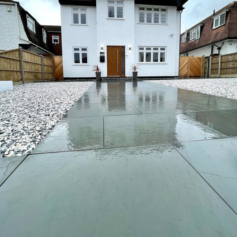 Load image into Gallery viewer, Brazilian - Grey Slate Paving - 295 x 295 x 20mm - Sawn &amp; Riven
