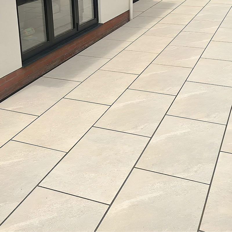 Load image into Gallery viewer, Himalayan - Beige Porcelain Paving Tiles - 900 x 600 x 20mm - CLEARANCE
