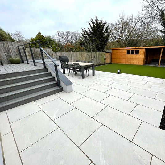 Himalayan - White Porcelain Paving Tiles - 900 x 600 x 20mm