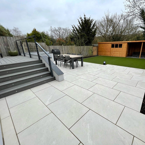 Himalayan - White Porcelain Paving Tiles - 900 x 600 x 16mm