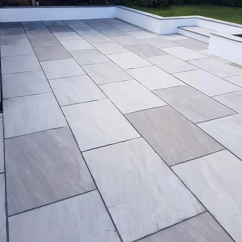 Load image into Gallery viewer, Kandala Grey Indian Sandstone Paving - 900 x 600 x 22mm - Hand Cut &amp; Riven
