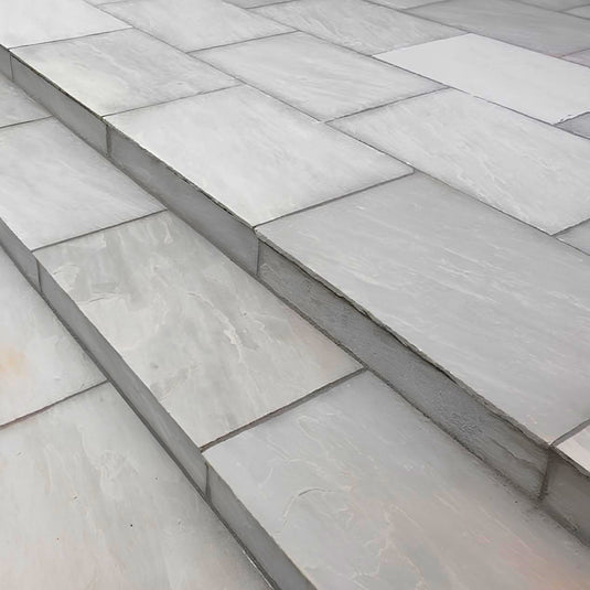 Kandala Grey Indian Sandstone Paving - 900 x 600 x 18mm - Hand Cut & Riven