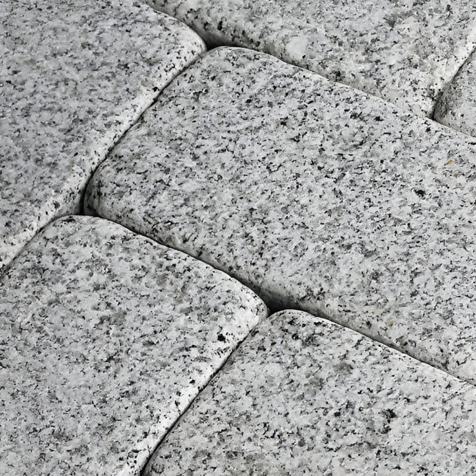 Light Grey Granite Block Paving - 105 x 140 x 50mm - Sawn, Tumbled & Honed