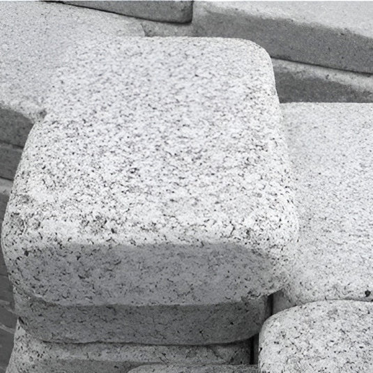 Light Grey Granite Block Paving - 210 x 140 x 50mm - Sawn, Tumbled & Honed