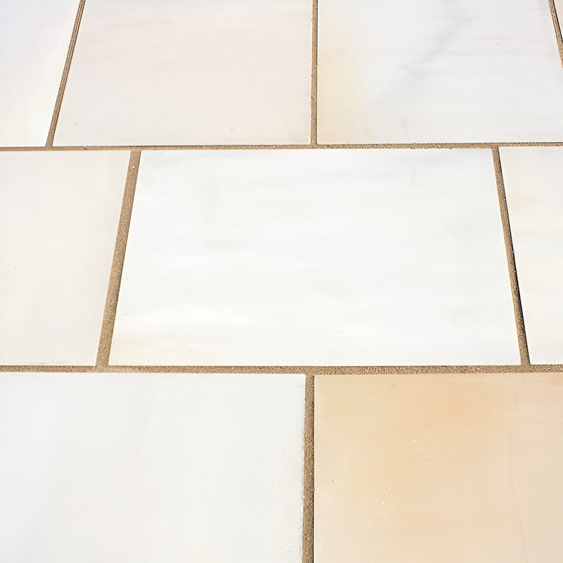 Load image into Gallery viewer, Mint Fossil Indian Sandstone Paving - 295 x 295 x 22mm - Sawn &amp; Honed
